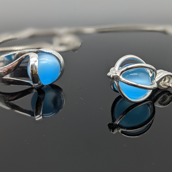 Sterling Silver "Colors of Life" Set Ring and necklace. - Picture 3 of 8